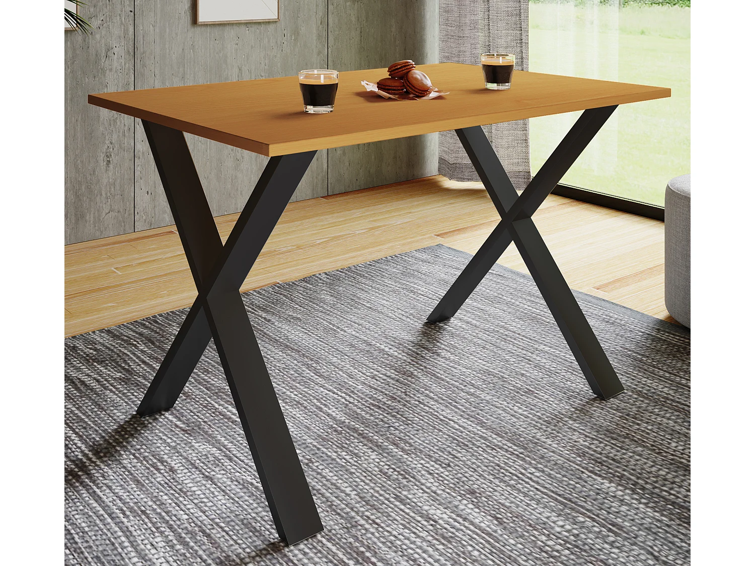 Dining table Xona Black / Beech H. 76 x W. 110 x D. 80 cm