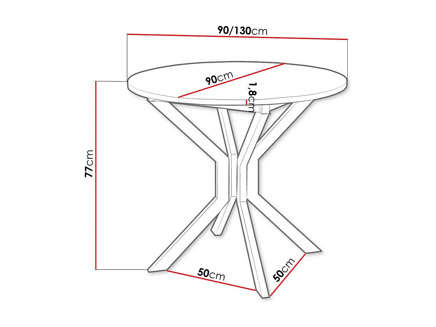 Table Edmond 111, Noir|Chêne doré artisanal, 77cm, Disponible, Stratifié, Métal