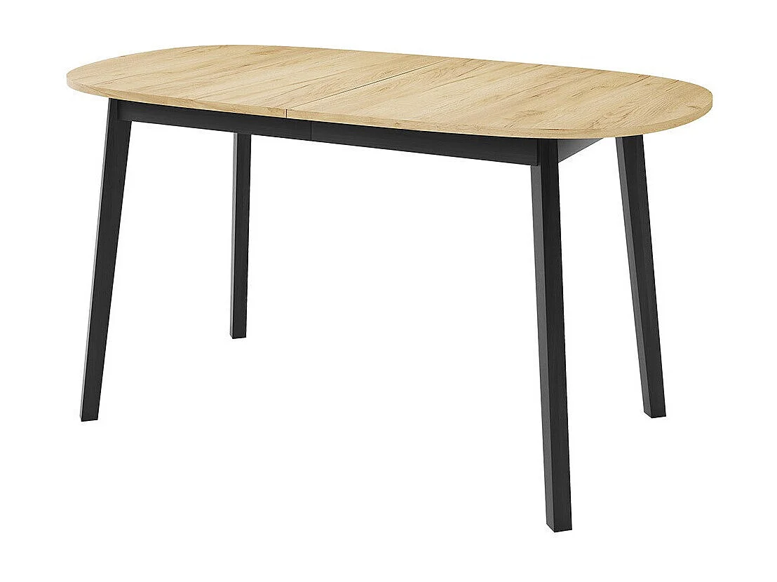Mesa Edmond 114, Roble dorado artesanal|Negro, 77x80x150cm, Alargamiento, Madera