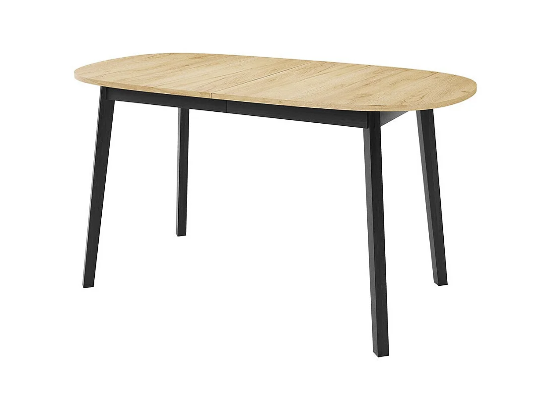 Table Edmond 114, Chêne doré artisanal|Noir, 77x80x150cm, Allongement, Stratifié, Bois