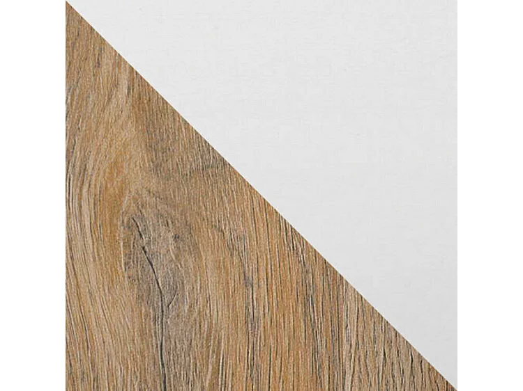 Table Victorville 130, Chêne petit-fils|Blanc, 75x80x140cm, Allongement, Stratifié, Bois