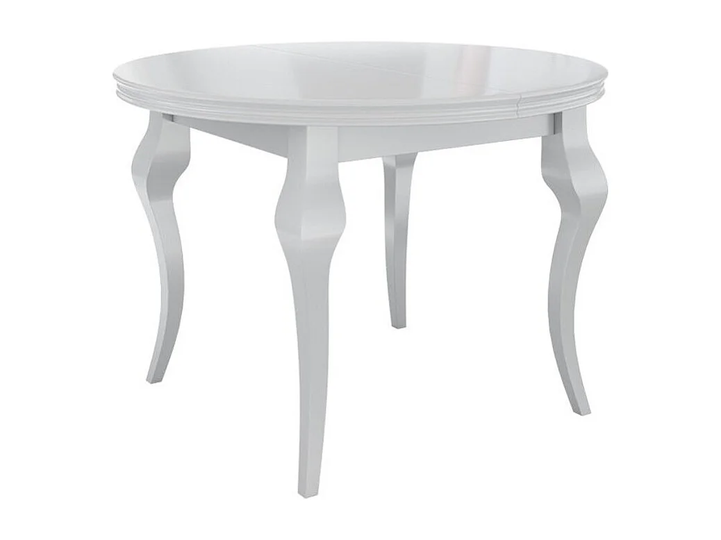 Mesa Racine 119, Blanco brillante, 76cm, Alargamiento, MDF, Madera