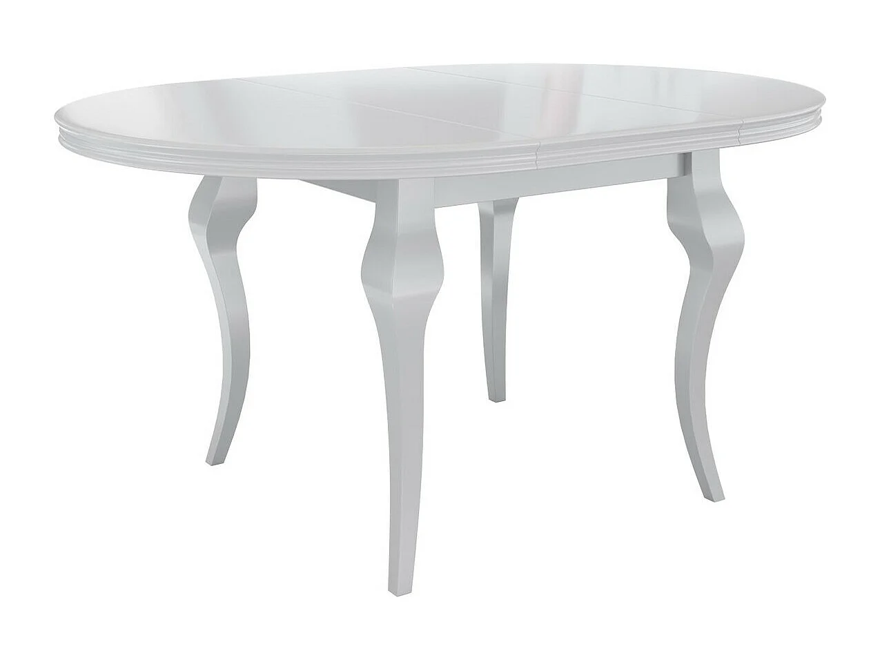 Mesa Racine 119, Blanco brillante, 76cm, Alargamiento, MDF, Madera