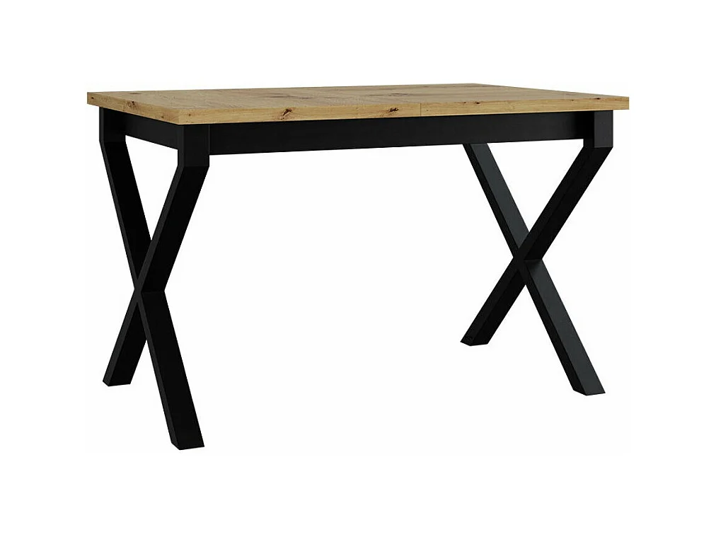 Table Victorville 300, Chêne Artisan|Noir, 77x80x140cm, Allongement, Stratifié, Métal