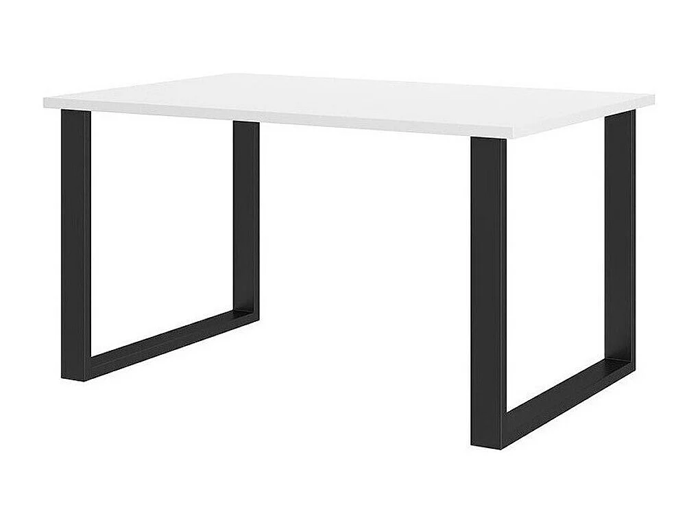 Mesa Tucson 137, Negro|Blanco, 75x90x138cm, Aglomerado laminado, Metal