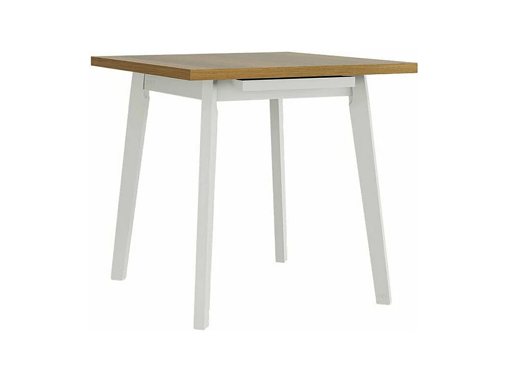 Tavolo Victorville 303, Nipote di quercia|Bianco, 75x80x80cm, Con, Truciolare laminato
