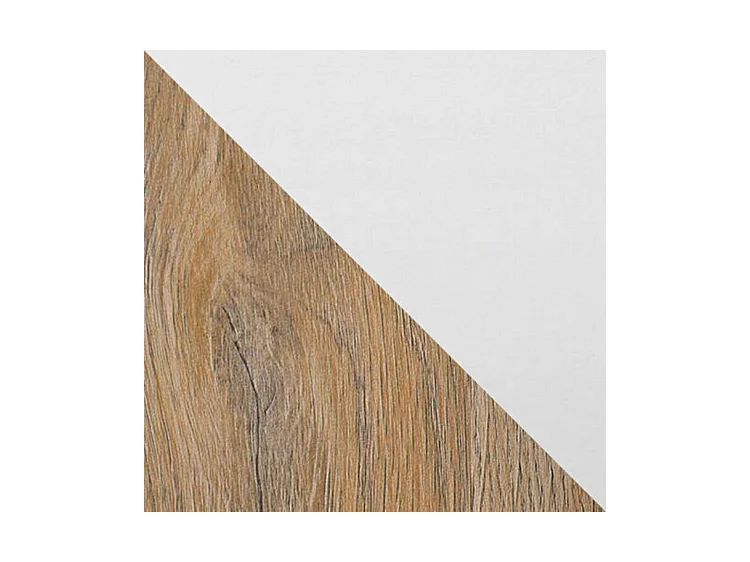 Tavolo Victorville 303, Nipote di quercia|Bianco, 75x80x80cm, Con, Truciolare laminato