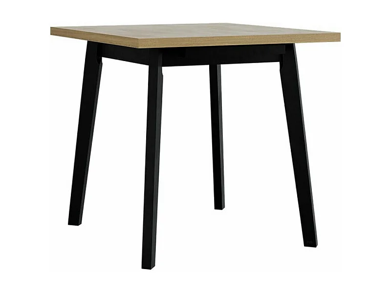 Table Victorville 183, Sonoma chêne|Noir, 75x80x80cm, Allongement, Stratifié, Bois
