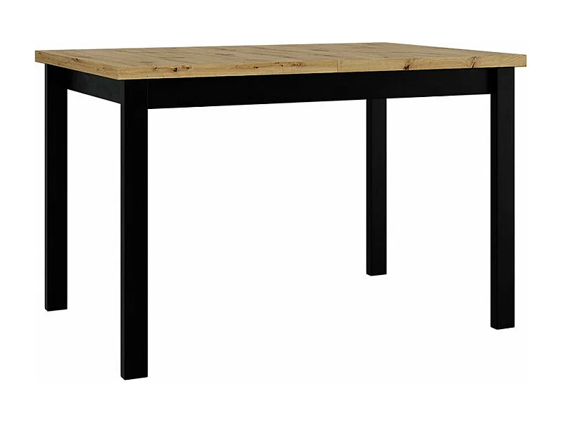 Table Victorville 125, Chêne Artisan|Noir, 78x80x120cm, Allongement, Stratifié, Bois