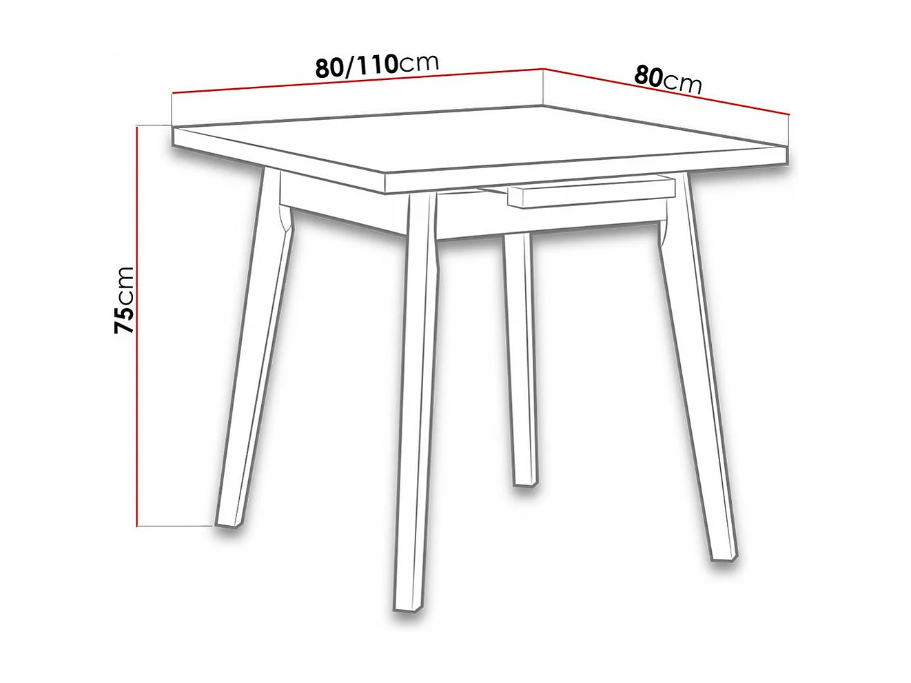 Table Victorville 183, Sonoma chêne|Blanc, 75x80x80cm, Disponible, Stratifié, Bois