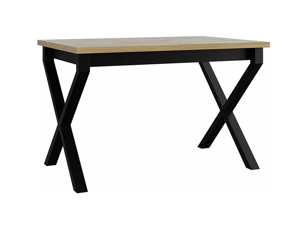 Table Victorville 300, Sonoma chêne|Noir, 77x80x140cm, Allongement, Stratifié, Métal