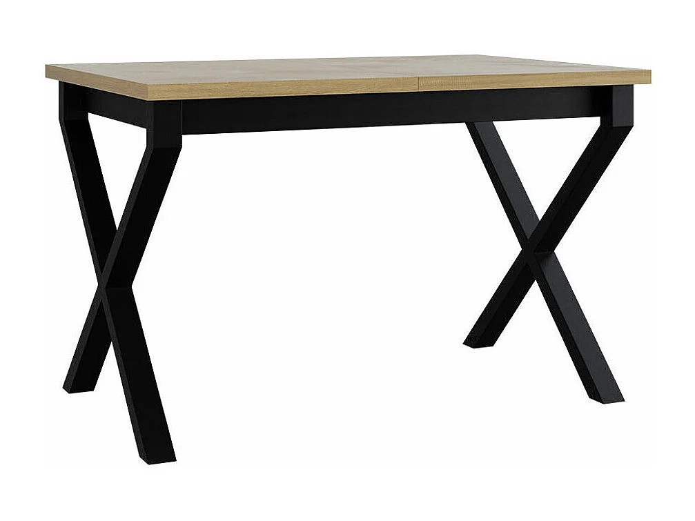 Mesa Victorville 300, Negro|Roble Sonoma, 77x80x140cm, Alargamiento, Aglomerado laminado