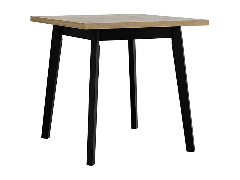Table Victorville 127, Noir|Sonoma chêne, 75x80x80cm, Stratifié, Bois