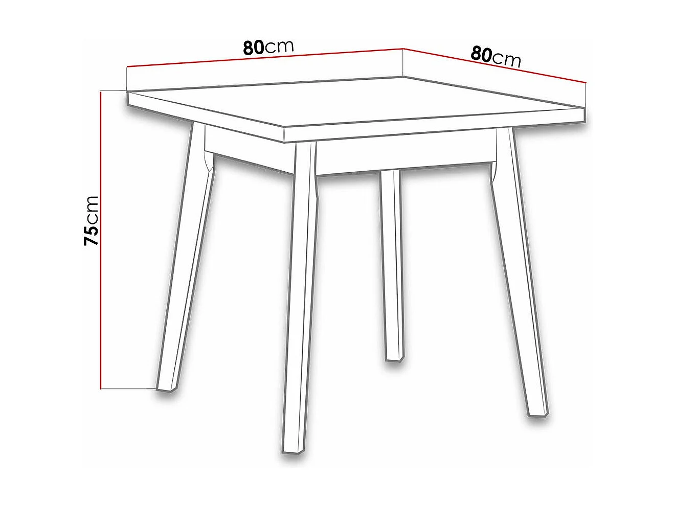 Mesa Victorville 127, Negro|Roble nieto, 75x80x80cm, Aglomerado laminado, Madera