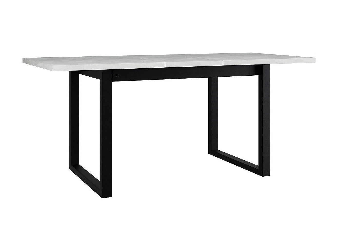 Mesa Victorville 327, Negro|Blanco, 78x92x160cm, Alargamiento, Aglomerado laminado, Metal