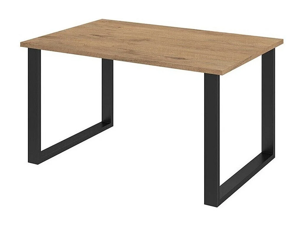 Table Tucson 137, Chêne lancelot|Noir, 75x90x138cm, Stratifié, Métal
