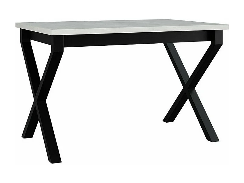 Mesa Victorville 300, Blanco|Negro, 77x80x140cm, Alargamiento, Aglomerado laminado, Metal