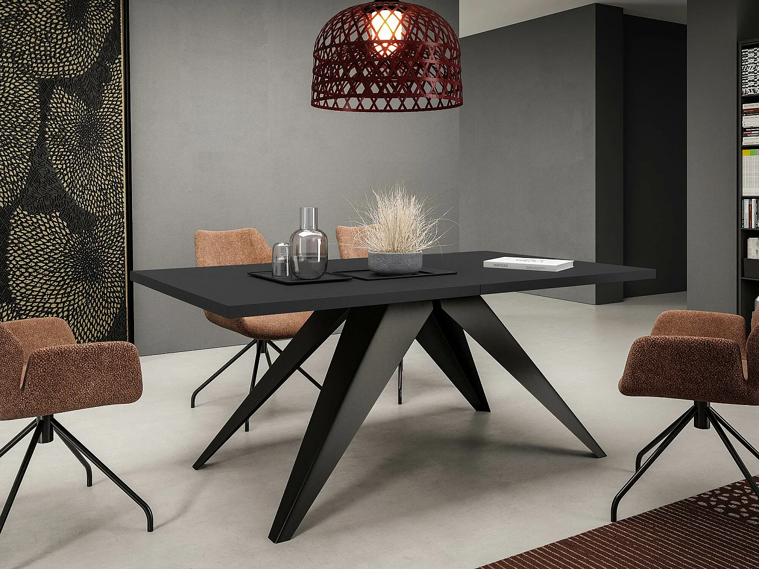 Mesa Oswego 113, Extensível, Placa de aglomerado laminado, 8x8x14cm