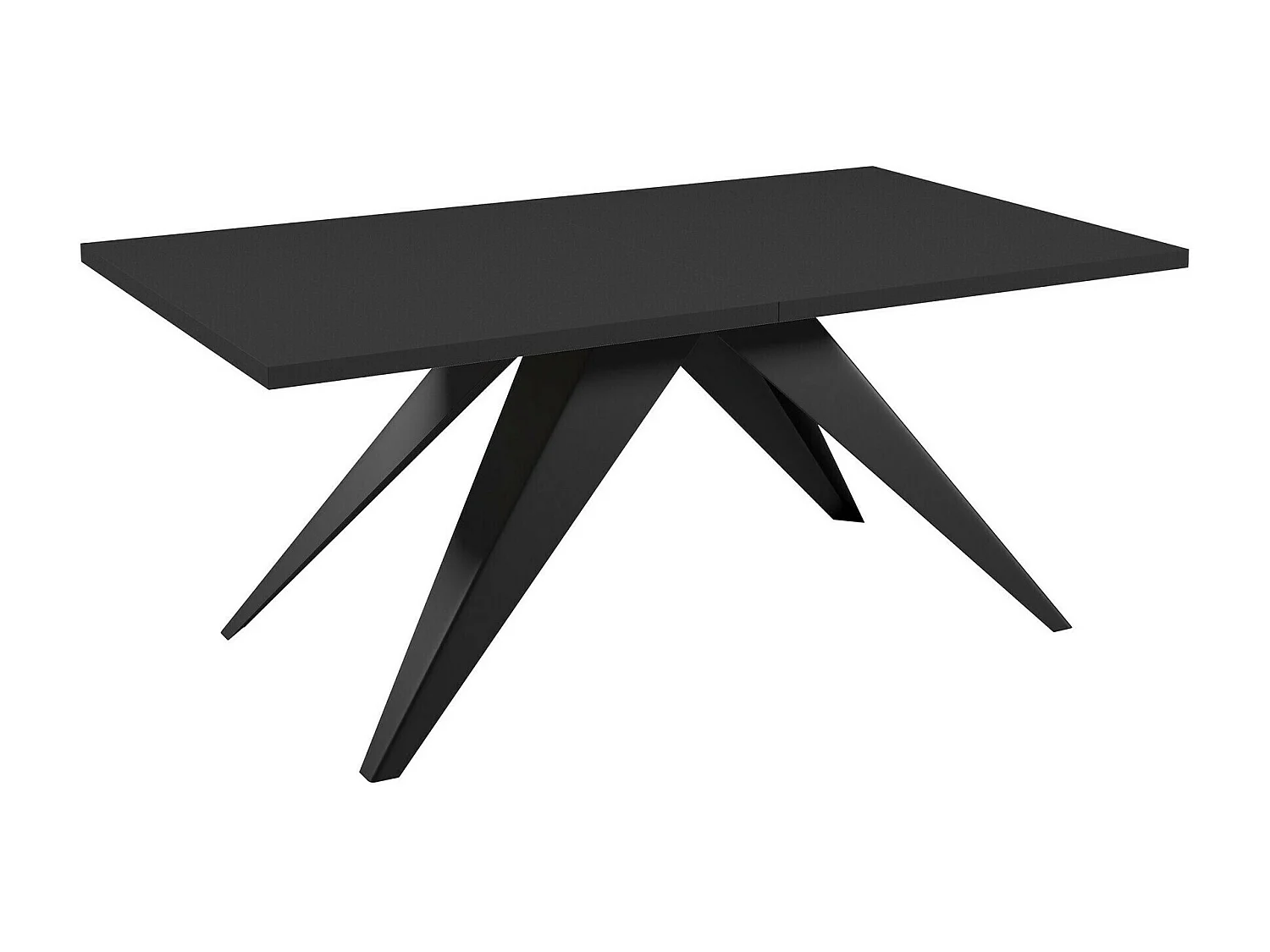 Tavolo Oswego 113, Nero, 76x80x140cm, Con, Truciolare laminato, Metallo