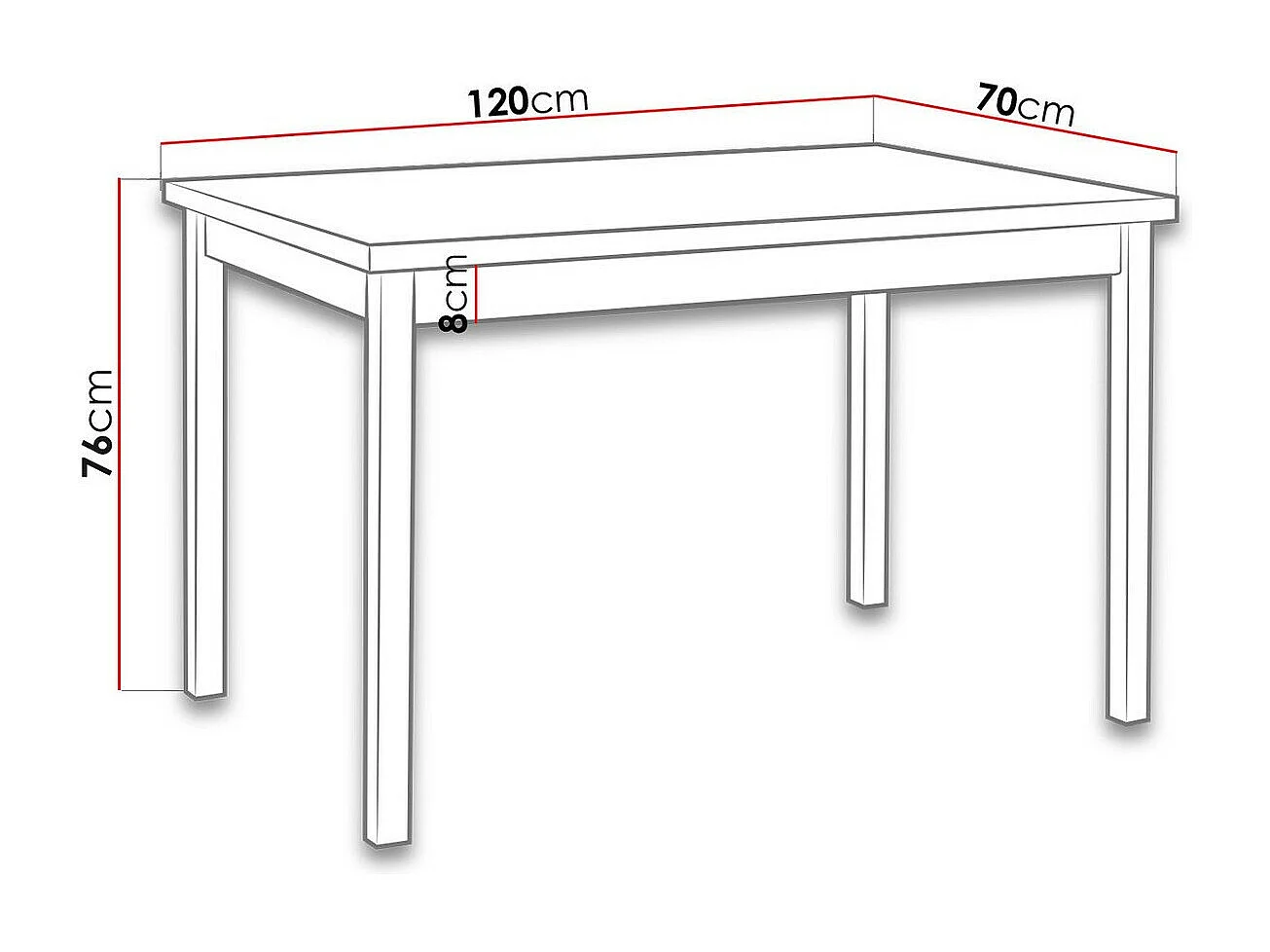 Mesa Victorville 119, Roble Sonoma, 76x70x120cm, Aglomerado laminado, Madera