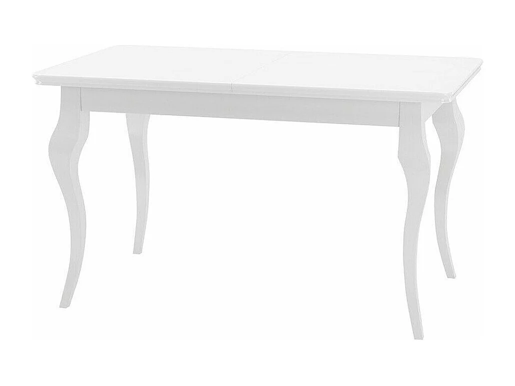 Mesa Racine 101, Blanco|Blanco brillante, 76x80x140cm, Alargamiento, MDF, Madera