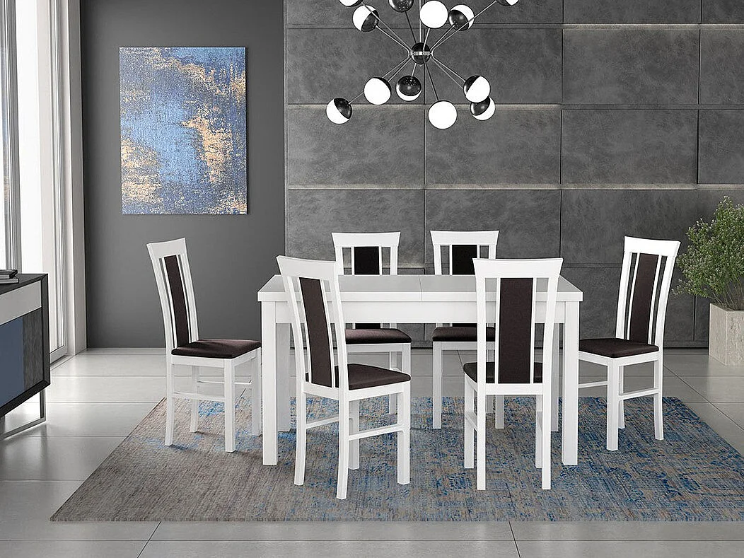 Table Victorville 106, Blanc, 76x92x160cm, Allongement, Stratifié, Bois