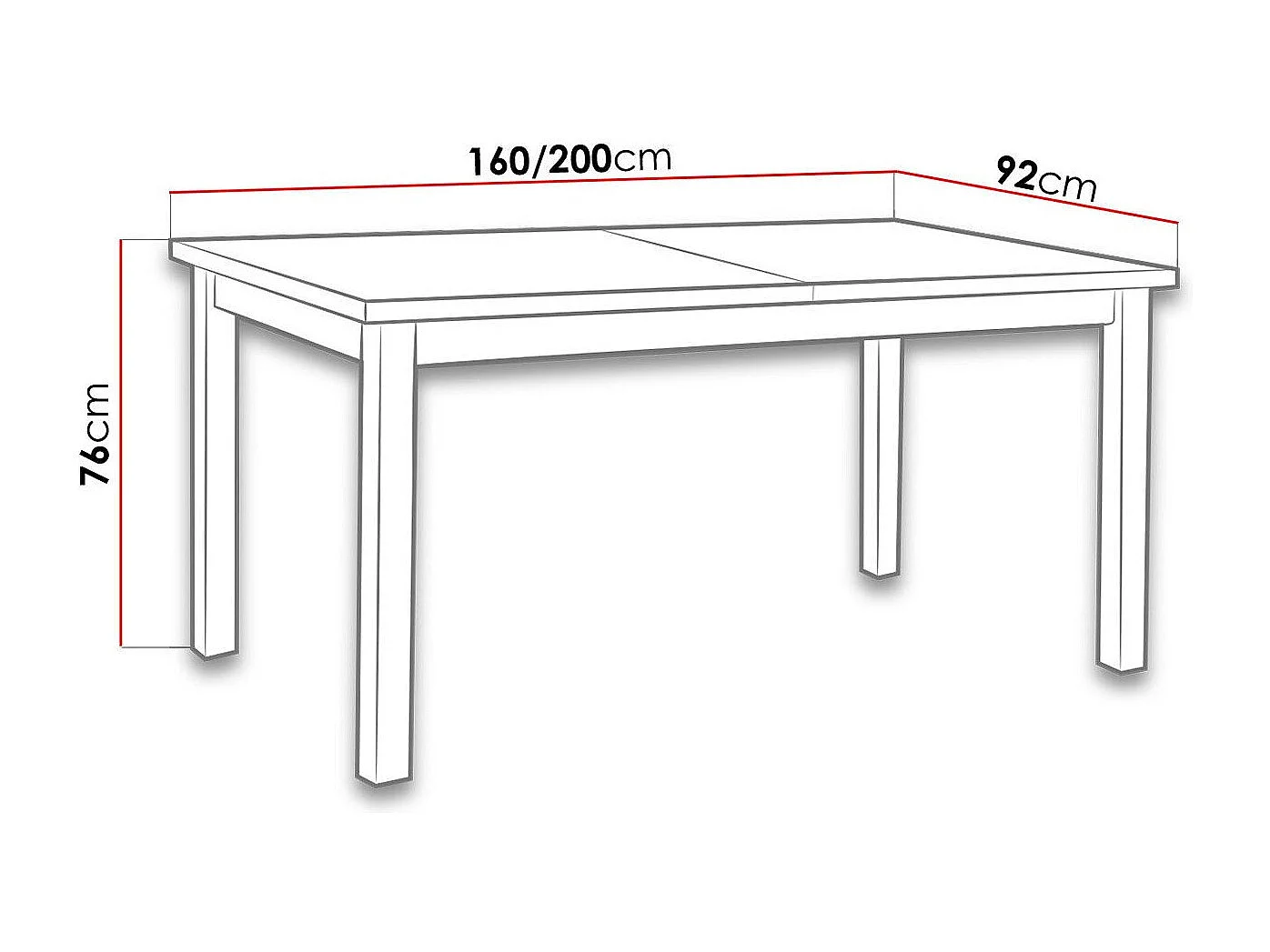 Table Victorville 106, Blanc, 76x92x160cm, Allongement, Stratifié, Bois