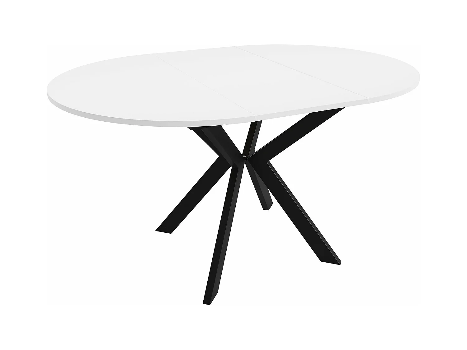 Mesa Oswego 112, Roble dorado artesanal|Negro, 76cm, Alargamiento, Aglomerado laminado