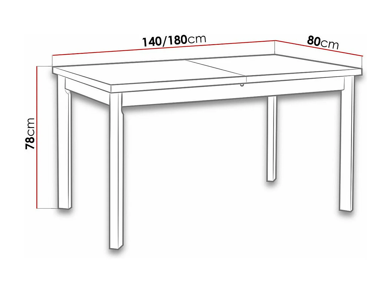 Table Victorville 132, Blanc, 78x80x140cm, Allongement, Stratifié, Bois