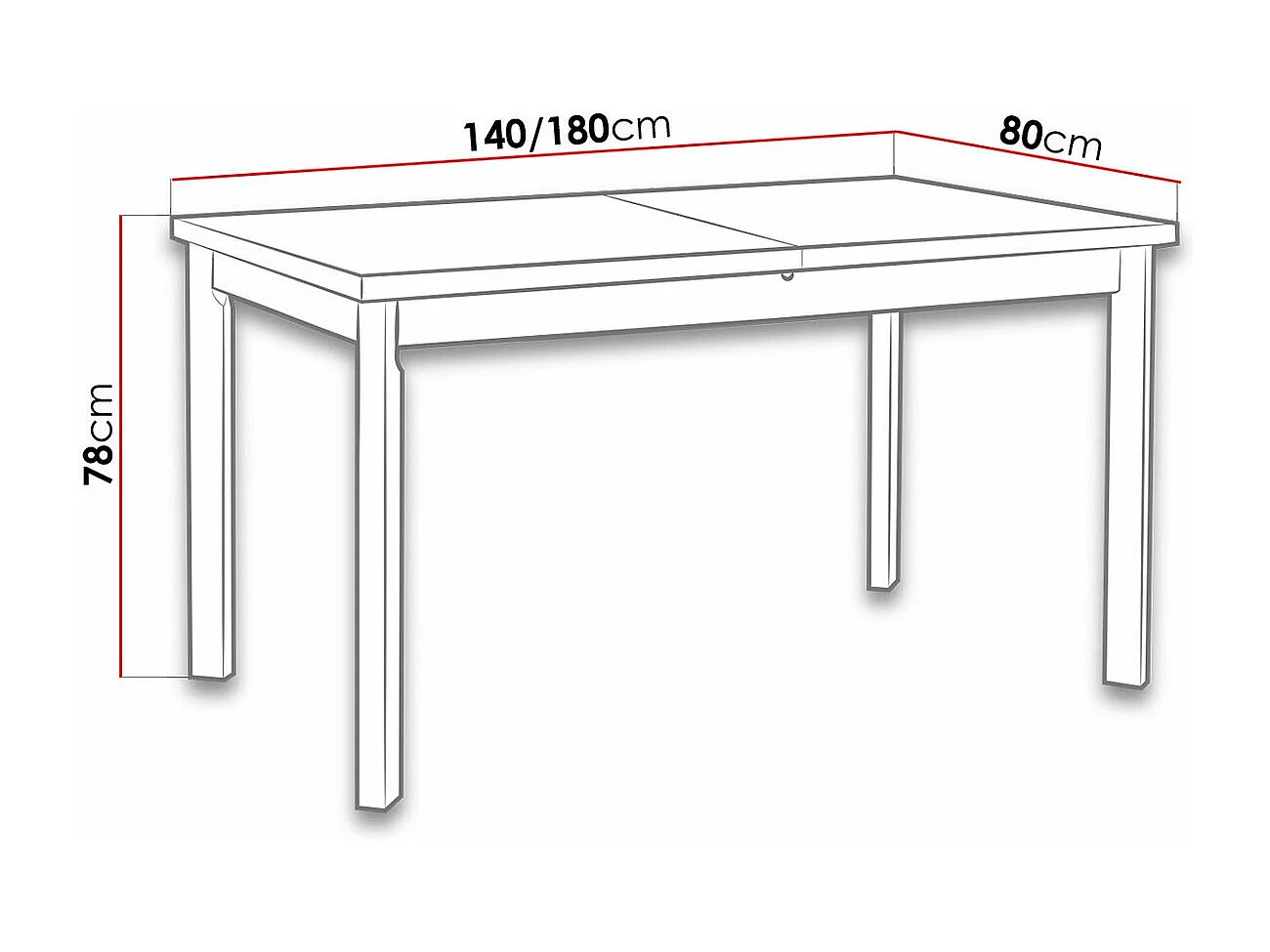 Table Victorville 132, Blanc, 78x80x140cm, Disponible, Stratifié, Bois