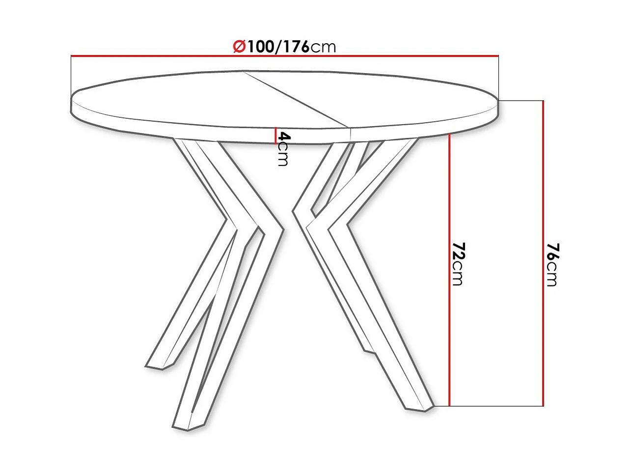 Table Oswego 111, Noir|Marbre blanc, 76cm, Disponible, Stratifié, Métal