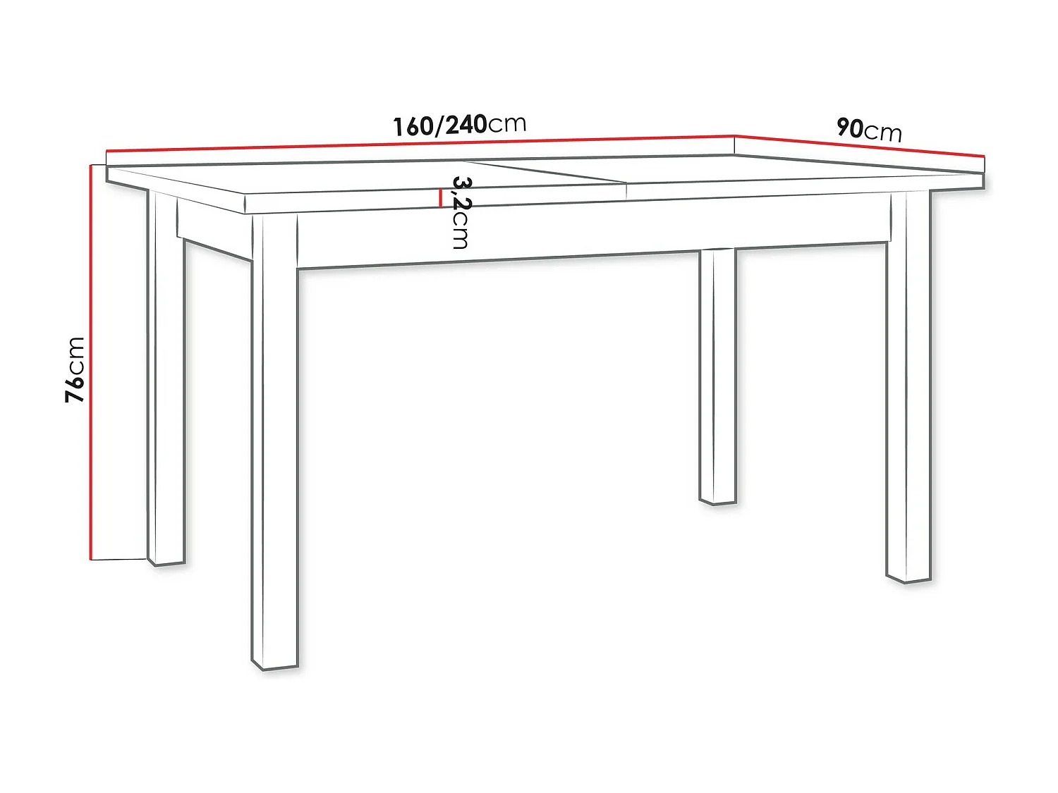 Mesa Victorville 360, Extensível, Madeira, 8x9x16cm