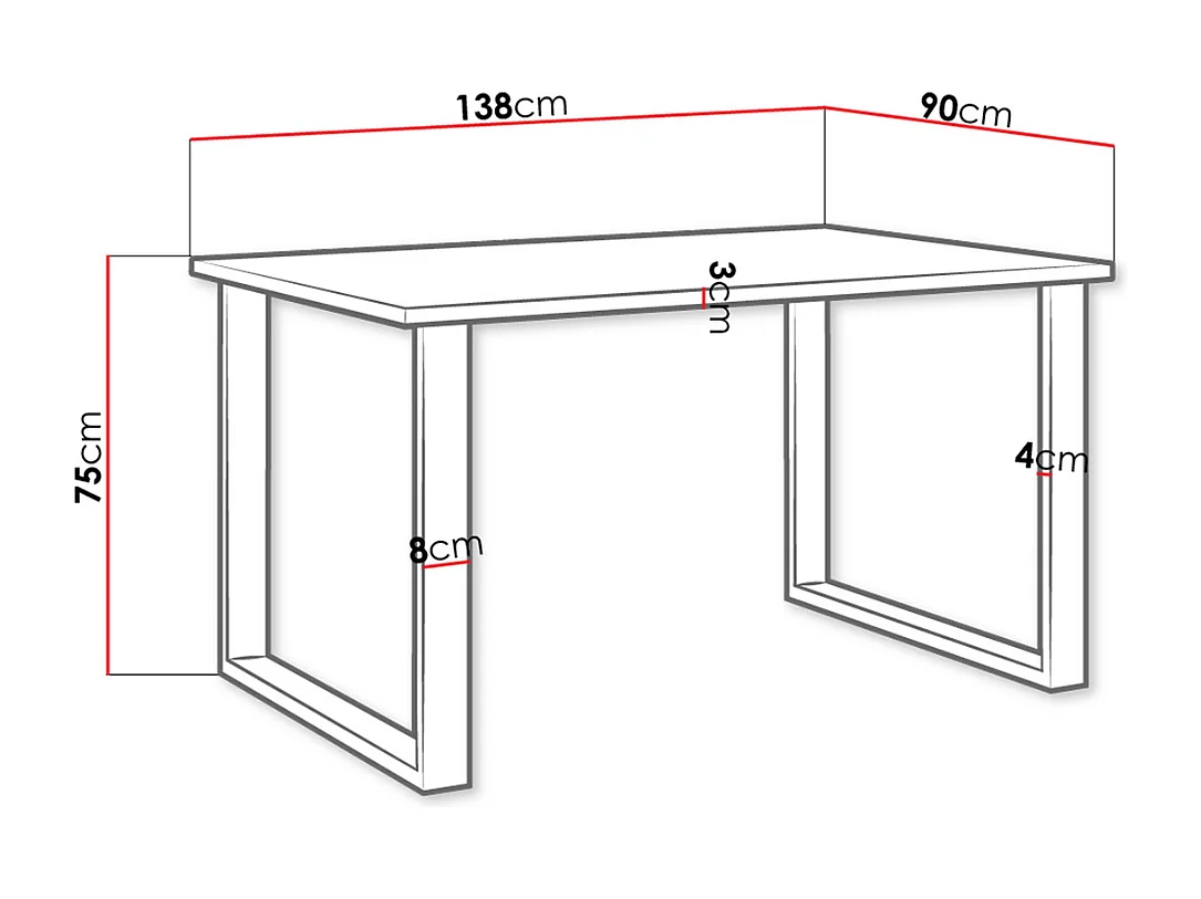 Table Tucson 137, Chêne Artisan|Noir, 75x90x138cm, Stratifié, Métal