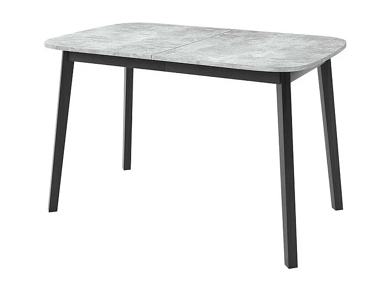 Mesa Edmond 110, Mármol gris|Negro, 77x80x130cm, Alargamiento, Aglomerado laminado