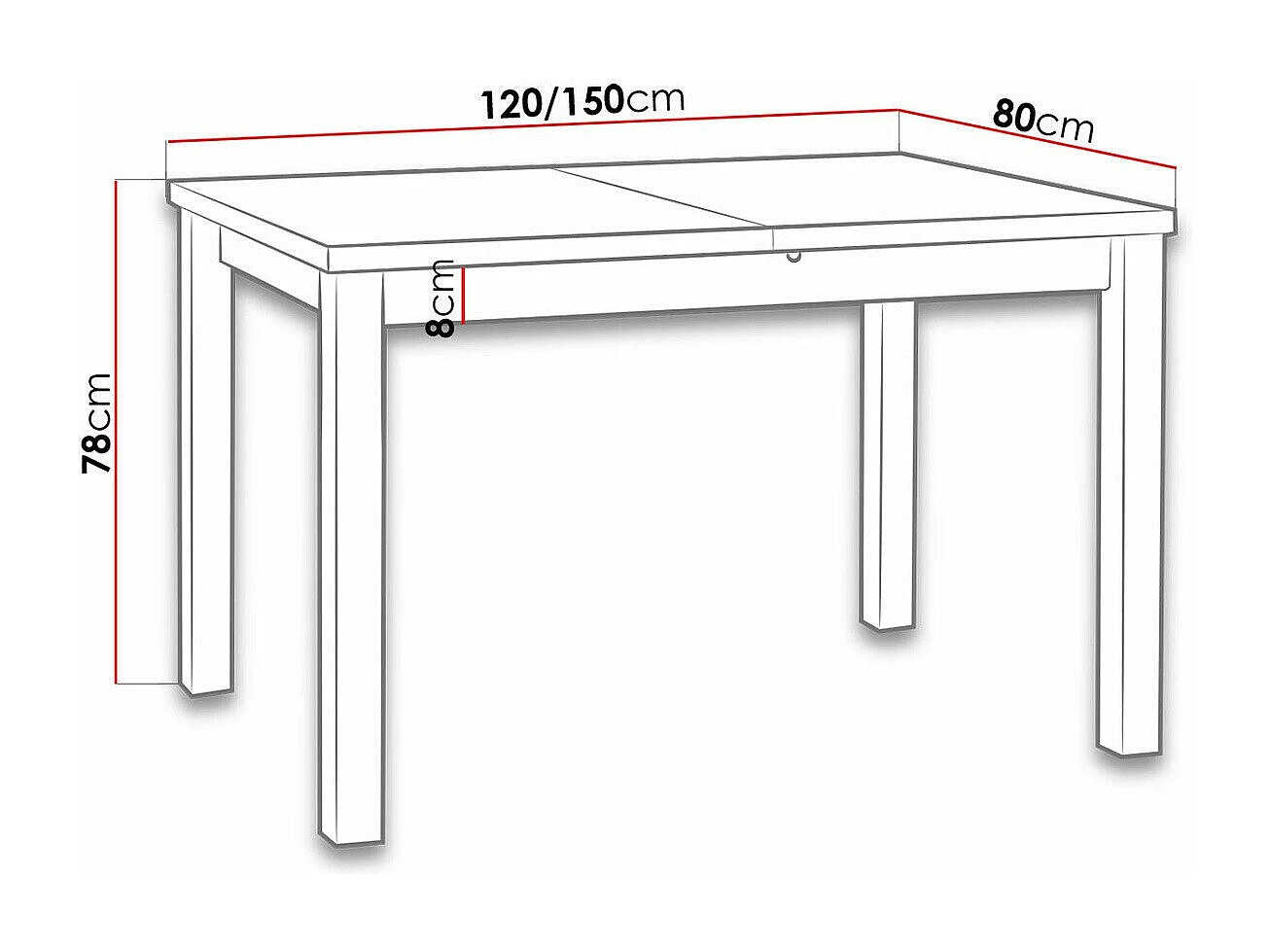 Table Victorville 120, Blanc, 78x80x120cm, Disponible, Stratifié, Bois