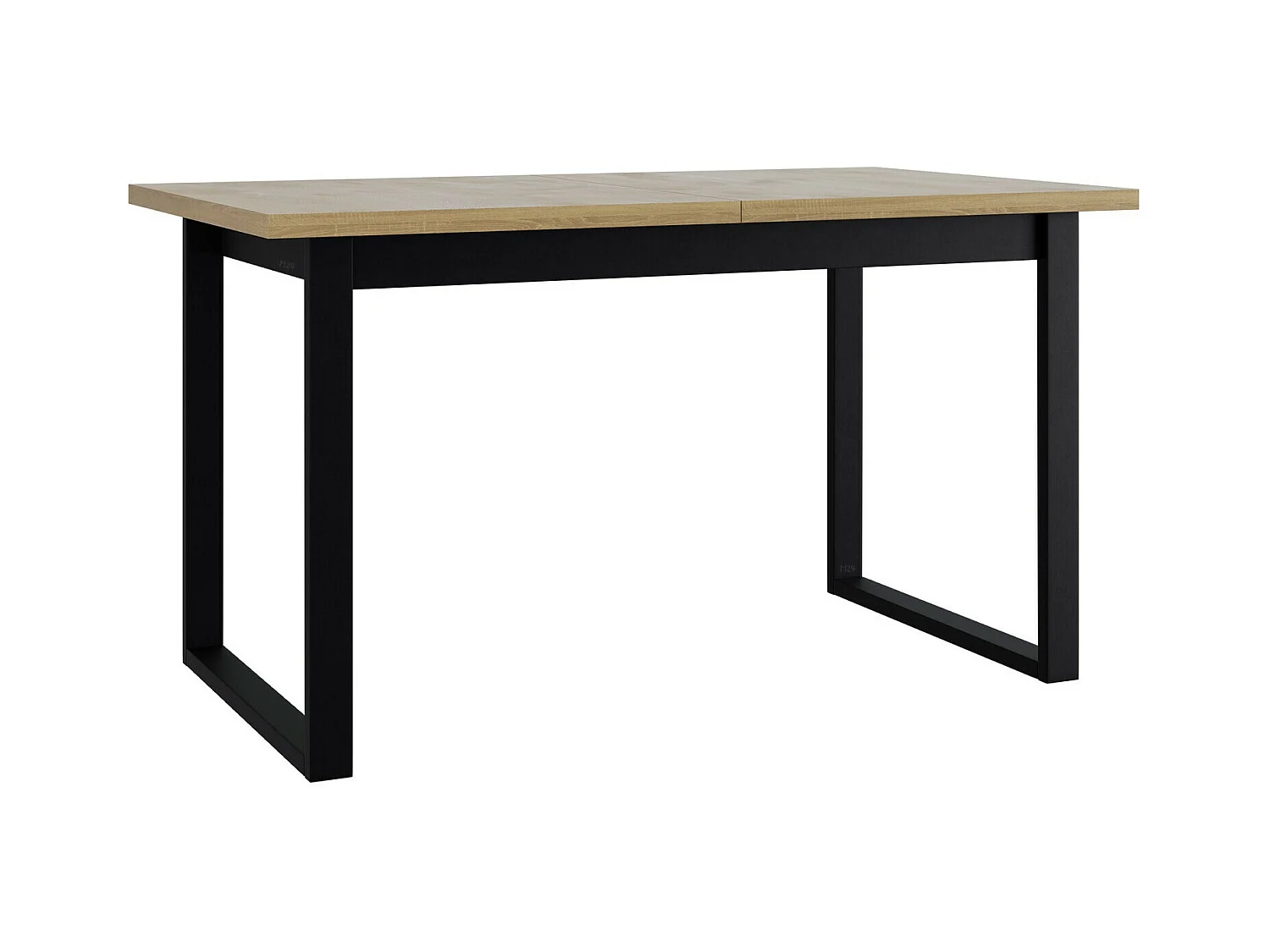 Table Victorville 353, Noir|Sonoma chêne, 79x80x140cm, Allongement, Stratifié, Métal