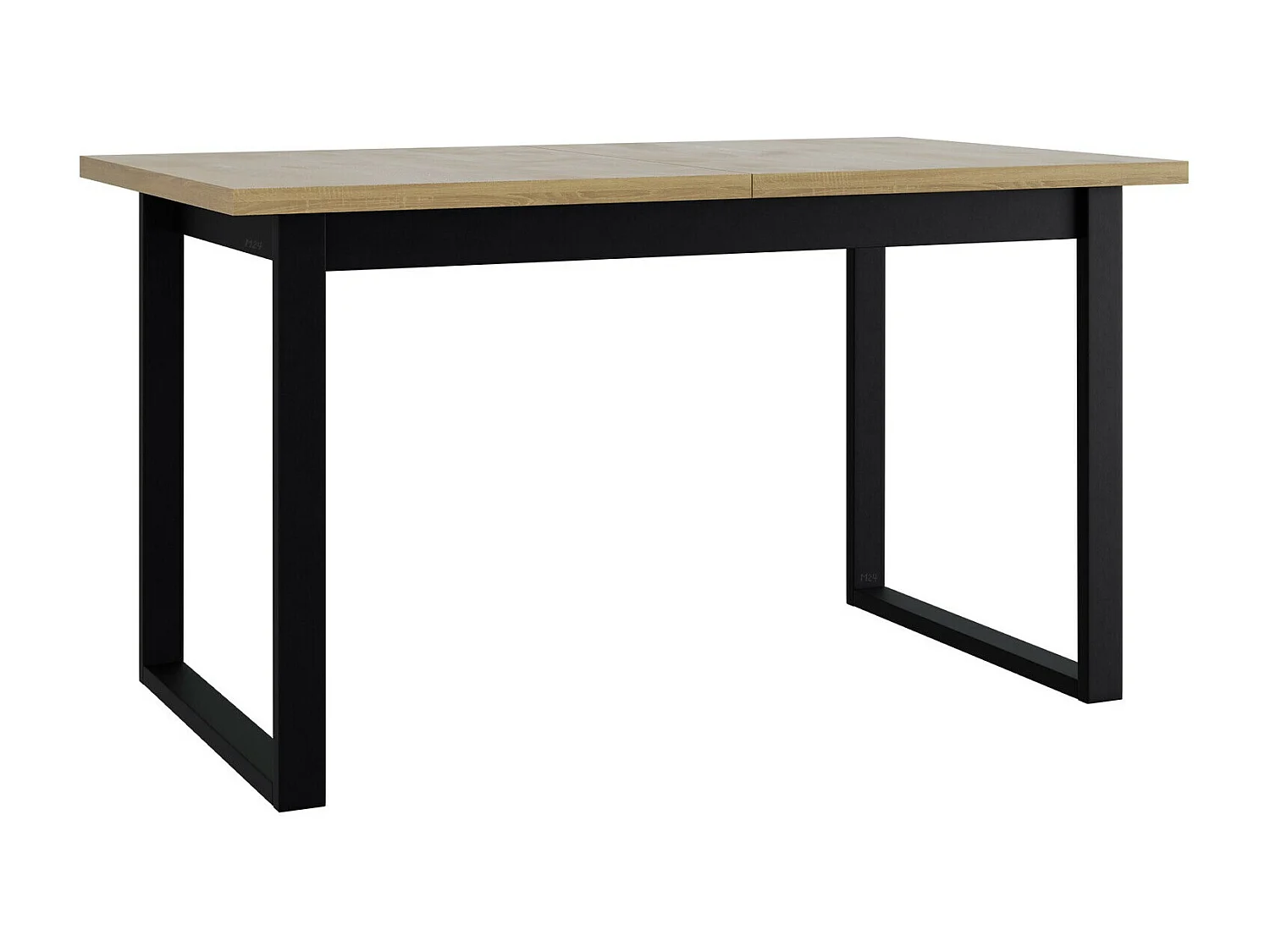 Mesa Victorville 353, Roble Sonoma|Negro, 79x80x140cm, Alargamiento, Aglomerado laminado