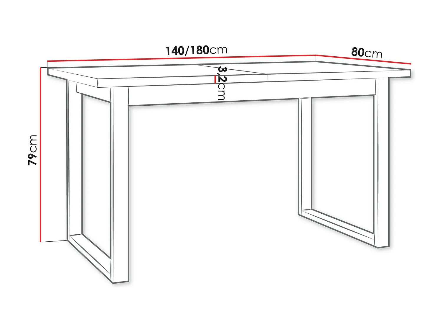 Mesa Victorville 353, Roble Sonoma|Negro, 79x80x140cm, Alargamiento, Aglomerado laminado