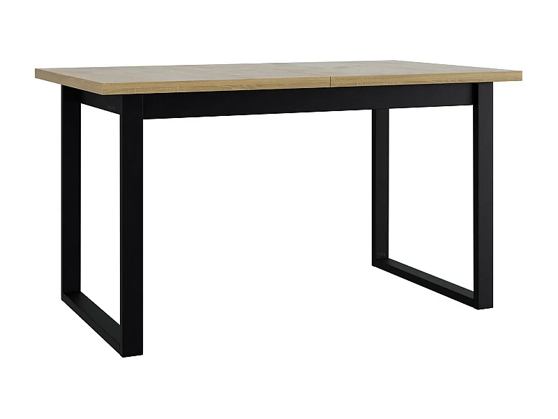 Mesa Victorville 353, Roble Sonoma|Negro, 79x80x140cm, Alargamiento, Aglomerado laminado