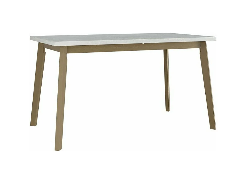 Table Victorville 130, Sonoma chêne|Blanc, 75x80x140cm, Allongement, Stratifié, Bois