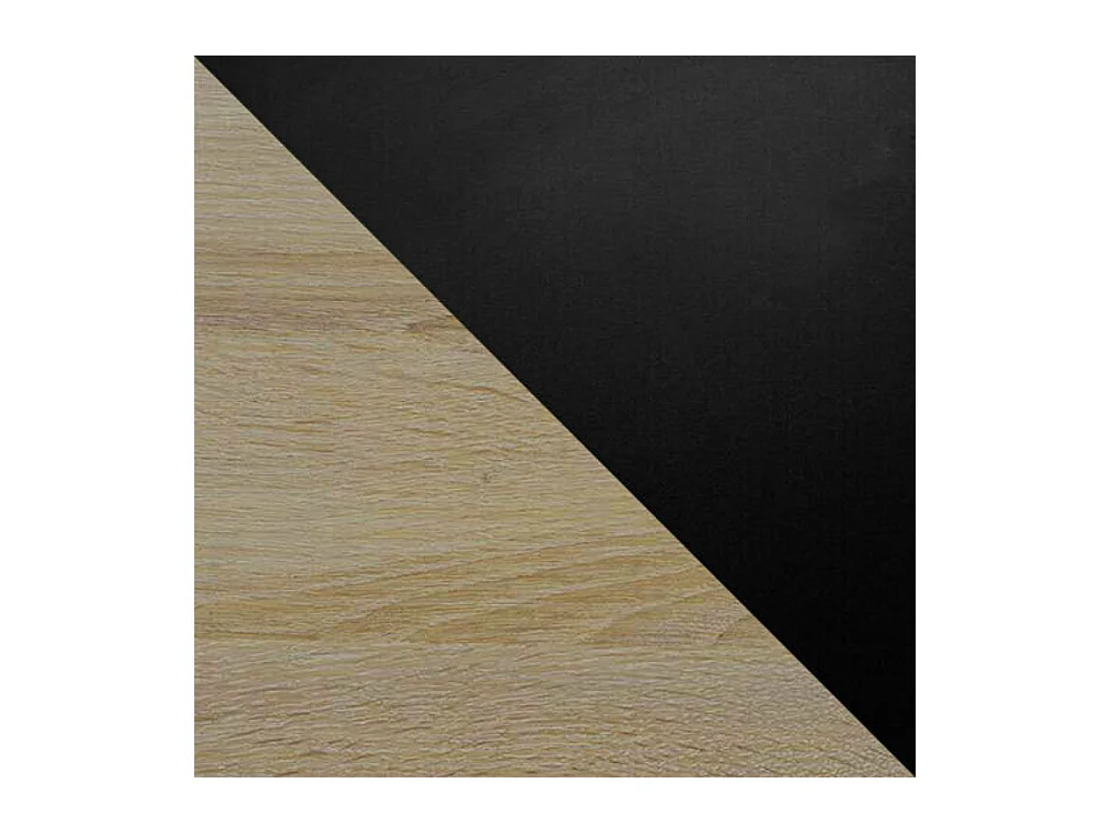 Mesa Victorville 301, Negro|Roble Sonoma, 77x80x140cm, Alargamiento, Aglomerado laminado