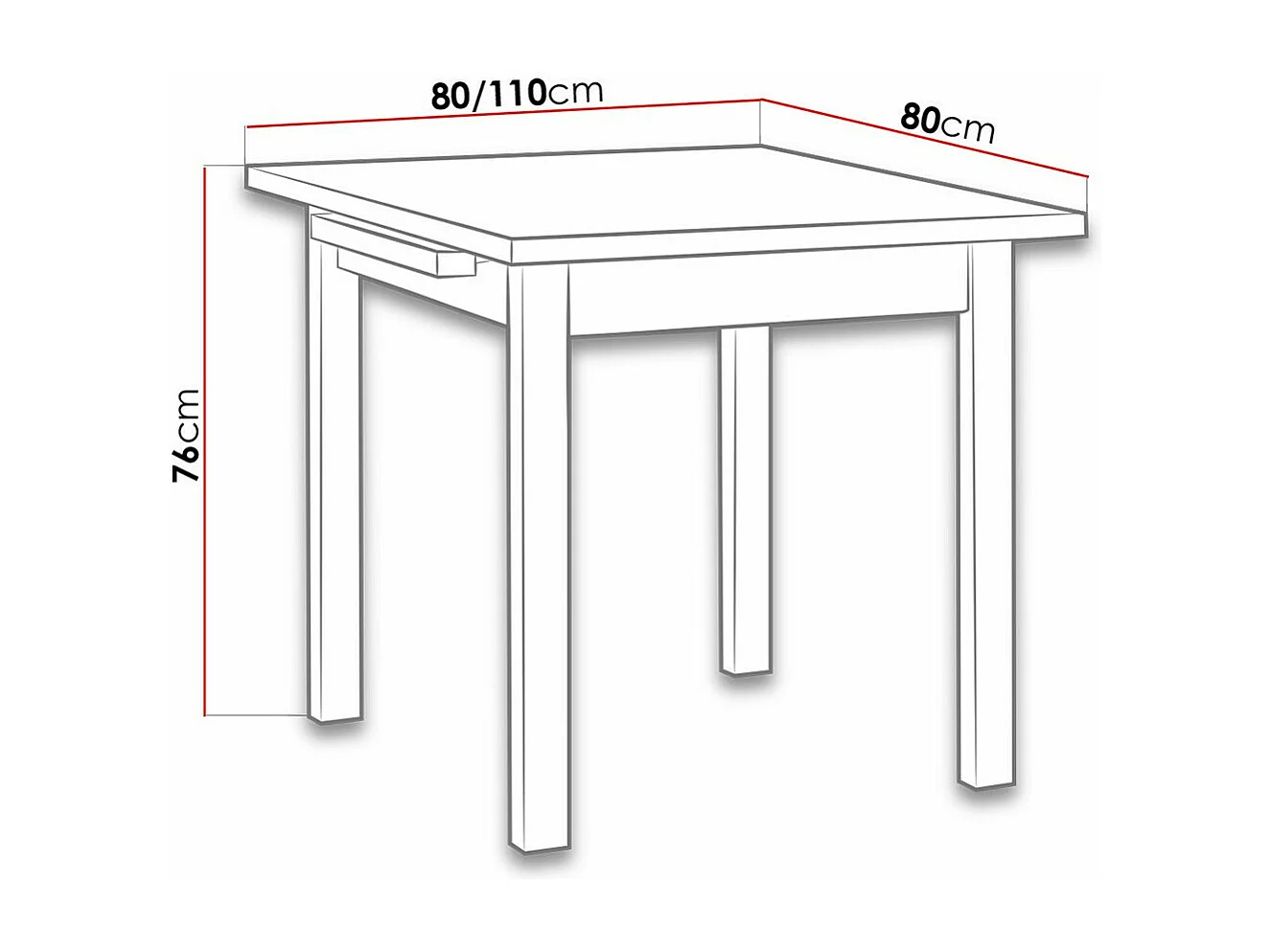 Mesa Victorville 109, Nuez, 76x80x80cm, Alargamiento, Aglomerado laminado, Madera