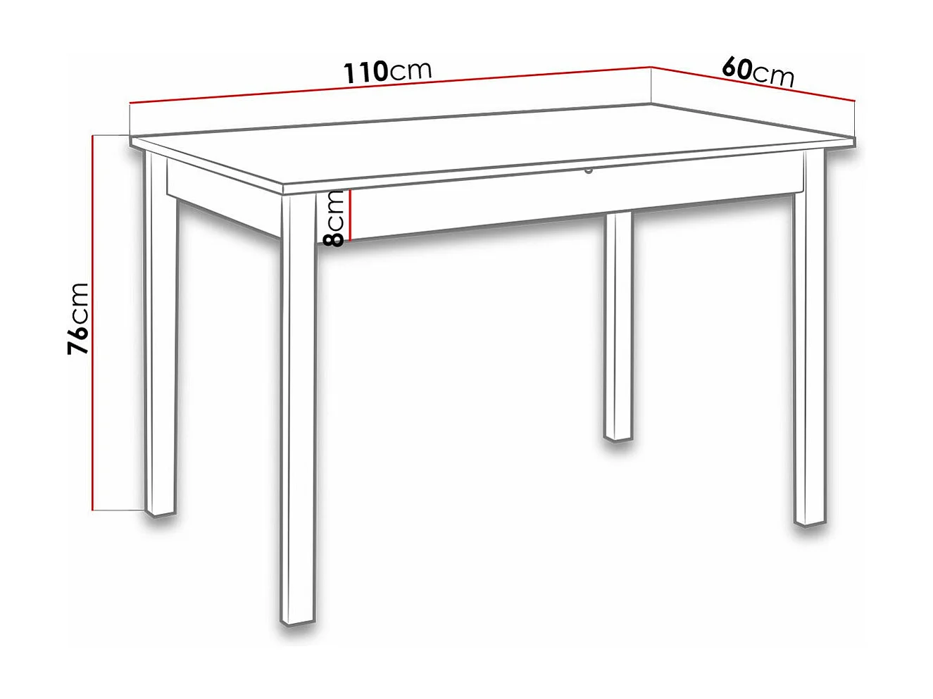 Mesa Victorville 116, Blanco, 76x60x110cm, Aglomerado laminado, Madera