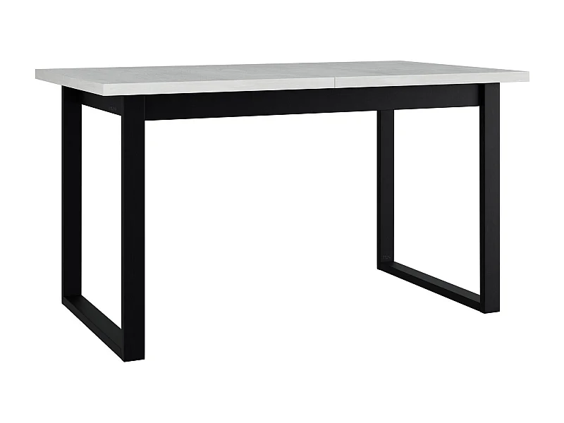 Table Victorville 353, Noir|Blanc, 79x80x140cm, Allongement, Stratifié, Métal