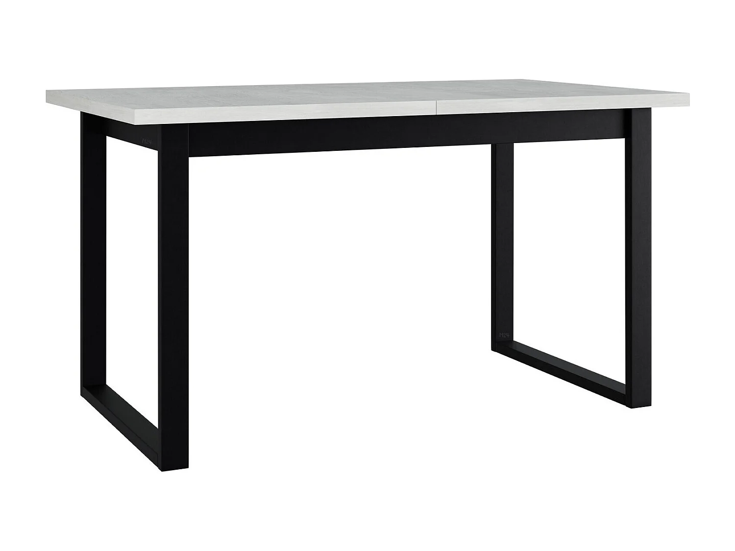 Table Victorville 353, Noir|Blanc, 79x80x140cm, Allongement, Stratifié, Métal