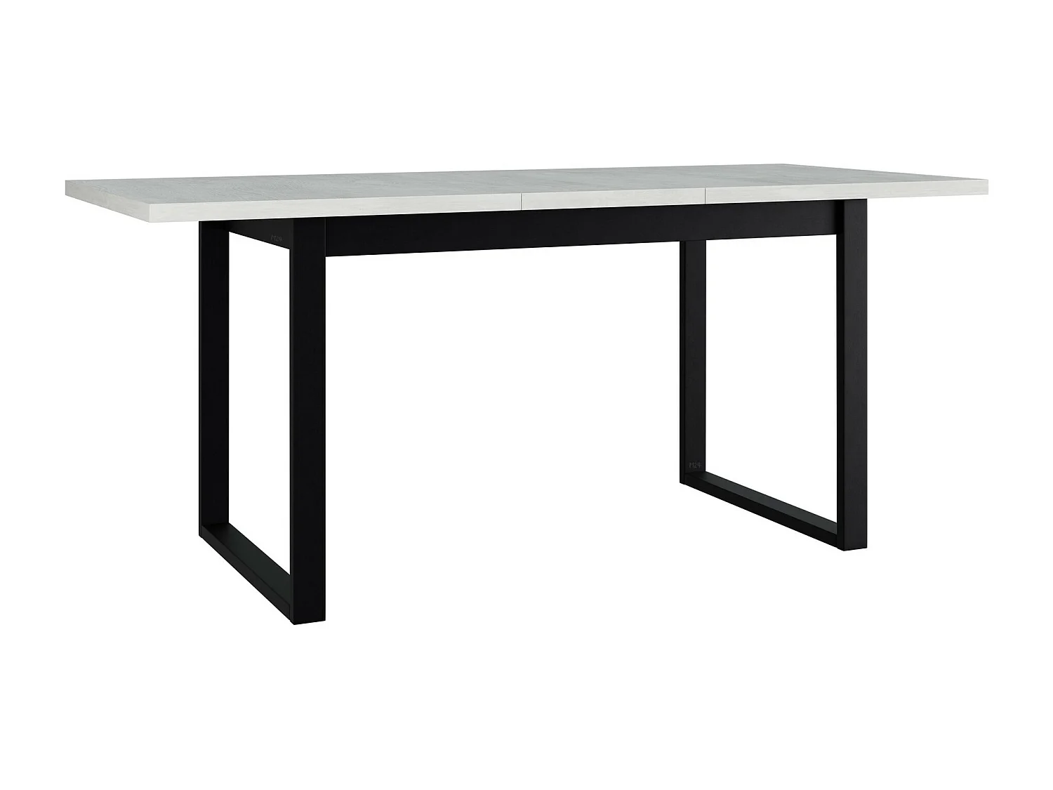 Table Victorville 353, Noir|Blanc, 79x80x140cm, Allongement, Stratifié, Métal