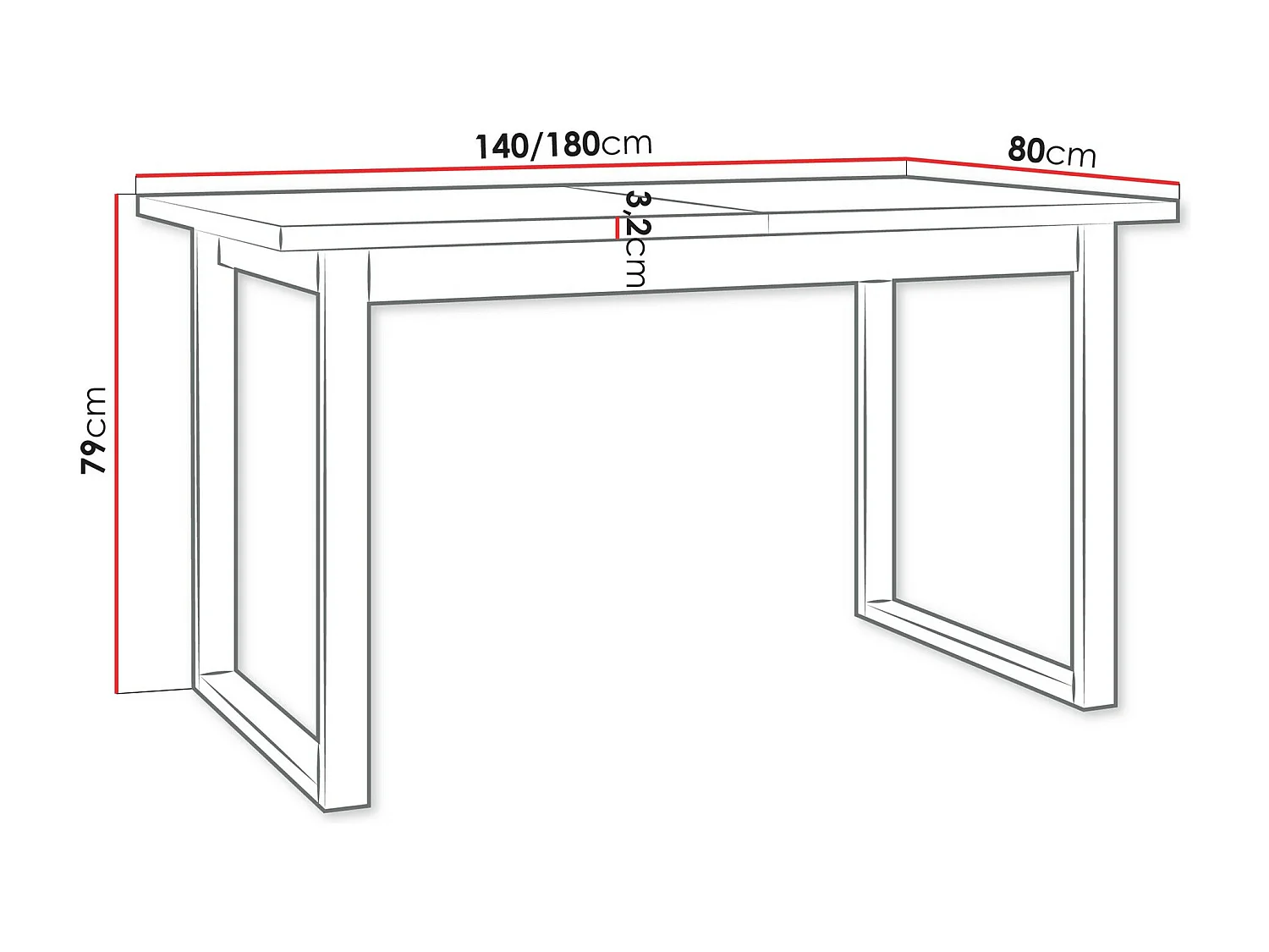 Table Victorville 353, Noir|Blanc, 79x80x140cm, Allongement, Stratifié, Métal
