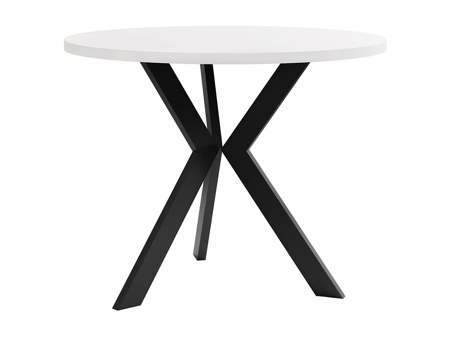 Mesa Dearborn 106, Blanco|Negro, 50cm, Aglomerado laminado, Metal
