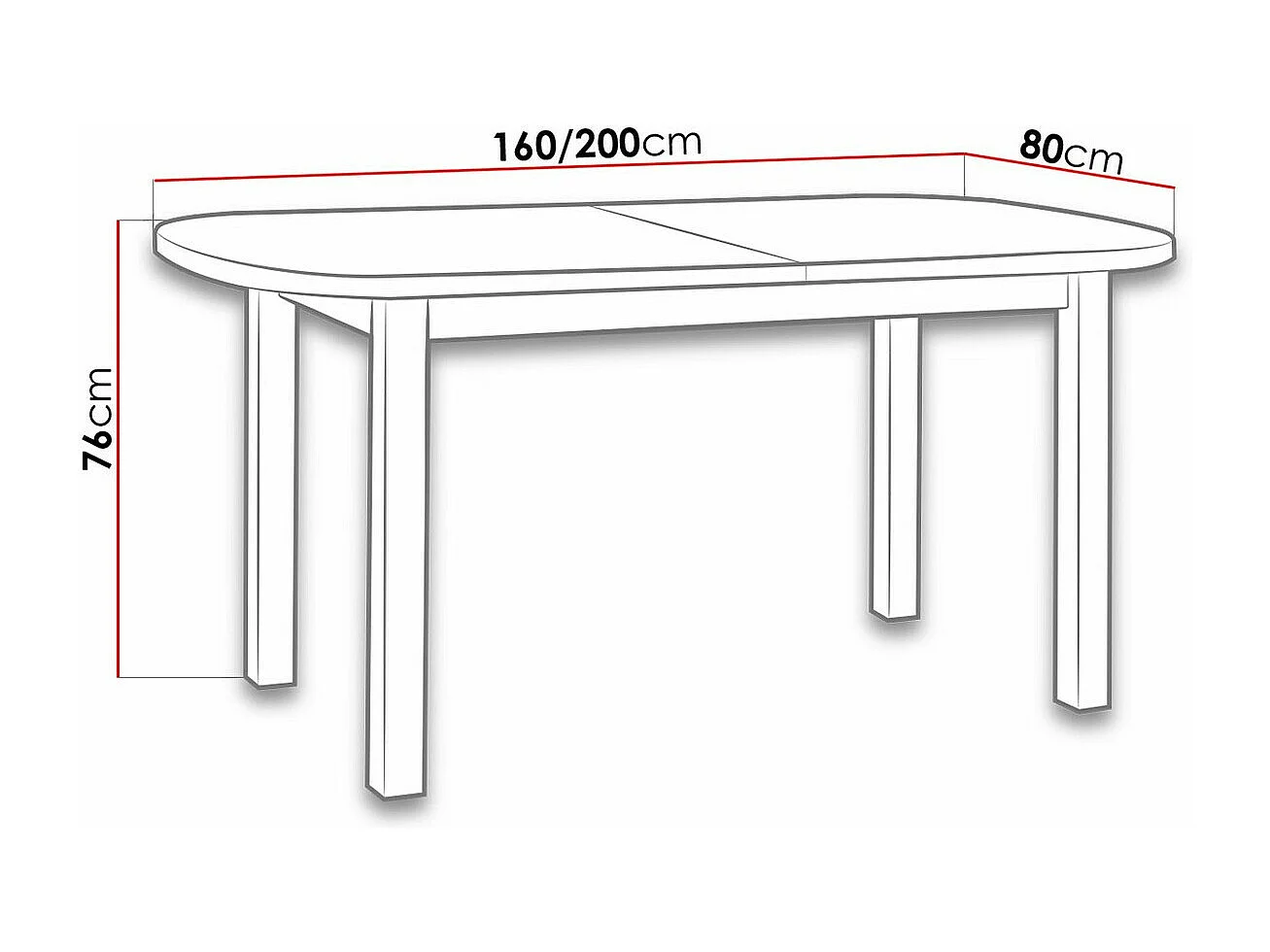 Table Victorville 121, Sonoma chêne, 76x80x160cm, Disponible, Stratifié, Bois