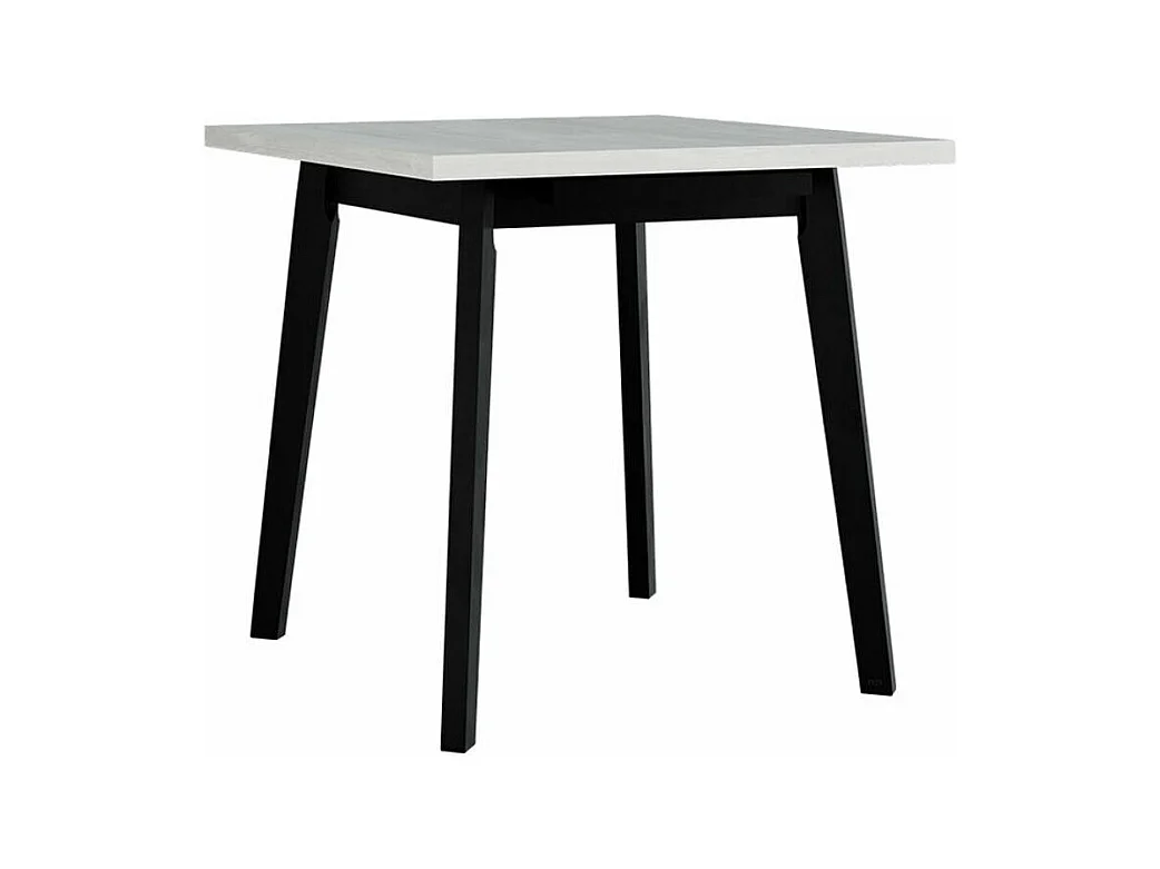 Table Victorville 183, Noir|Blanc, 75x80x80cm, Allongement, Stratifié, Bois